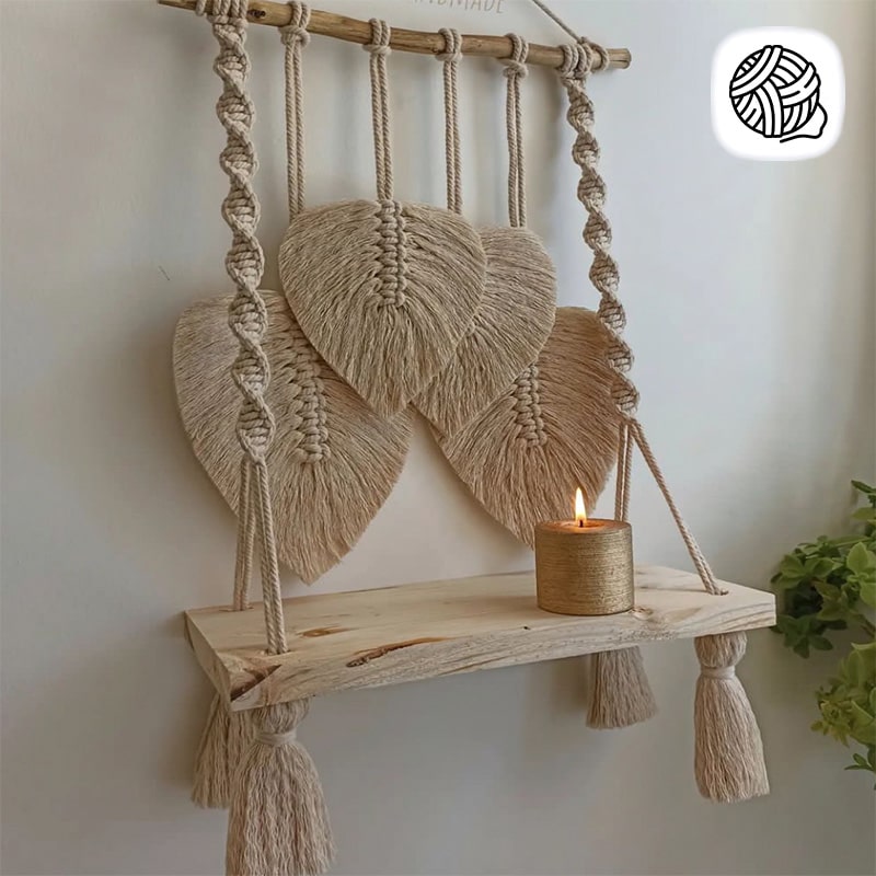 شلف مکرومه بافی 40cm مدل 4 برگ کد 01 - وب سایت هنر ایرانی