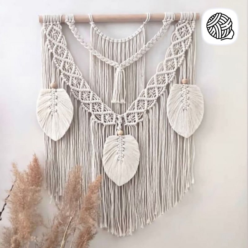 دیوار کوب مکرومه بافی مدل پانیذ (طول 70cm) - فروشگاه اینترنتی هنر ایرانی